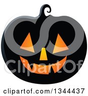 Clipart Of An Illuminated Halloween Jackolantern Pumpkin 6 Royalty Free Vector Illustration