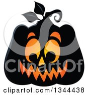 Clipart Of An Illuminated Halloween Jackolantern Pumpkin 7 Royalty Free Vector Illustration