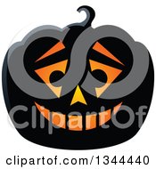 Clipart Of An Illuminated Halloween Jackolantern Pumpkin 9 Royalty Free Vector Illustration