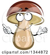 Poster, Art Print Of Cartoon Mushroom Presenting And Pointing