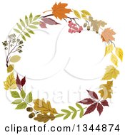 Poster, Art Print Of Colorful Autumn Leaf Wreath 16