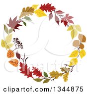 Poster, Art Print Of Colorful Autumn Leaf Wreath 15