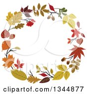 Poster, Art Print Of Colorful Autumn Leaf Wreath 13