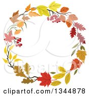 Poster, Art Print Of Colorful Autumn Leaf Wreath 14