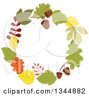 Poster, Art Print Of Colorful Autumn Leaf Wreath 10