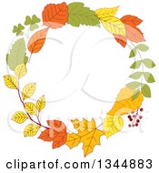 Poster, Art Print Of Colorful Autumn Leaf Wreath 11
