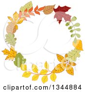 Poster, Art Print Of Colorful Autumn Leaf Wreath 12