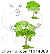 Clipart Of A Cartoon Face Hands And Trees 6 Royalty Free Vector Illustration