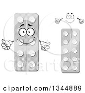 Poster, Art Print Of Cartoon Face Hands And Blister Pill Packages 2