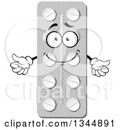 Clipart Of A Cartoon Blister Pill Package Character 2 Royalty Free Vector Illustration