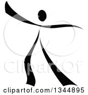Clipart Of A Black Figure Skater Or Dancer 5 Royalty Free Vector Illustration