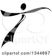 Clipart Of A Black Figure Skater Or Dancer 4 Royalty Free Vector Illustration
