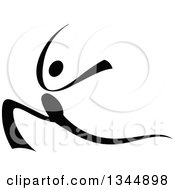 Clipart Of A Black Figure Skater Or Dancer 3 Royalty Free Vector Illustration