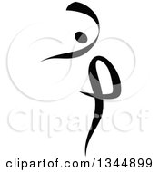 Clipart Of A Black Figure Skater Or Dancer 7 Royalty Free Vector Illustration