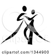Poster, Art Print Of Black And White Ribbon Couple Dancing Together 7