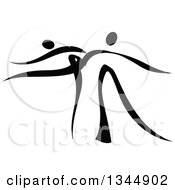 Clipart Of A Black And White Ribbon Couple Dancing Together 4 Royalty Free Vector Illustration