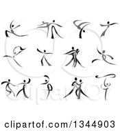Poster, Art Print Of Black And White Ribbon Dancers