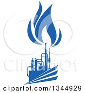 Poster, Art Print Of Silhouetted Blue Natural Gas And Flame Factory 6