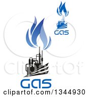 Poster, Art Print Of Black And Blue Natural Gas And Flame Designs With Text 22