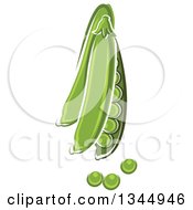 Clipart Of A Cartoon Pod And Peas Royalty Free Vector Illustration