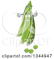 Clipart Of A Cartoon Pod Character And Peas Royalty Free Vector Illustration