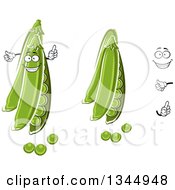 Clipart Of A Cartoon Face Hands Pods And Peas Royalty Free Vector Illustration