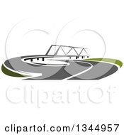 Poster, Art Print Of Curving Two Lane Road Leading To A Bridge 3