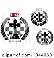 Poster, Art Print Of Chess Queen Board And Wreath Designs With Text