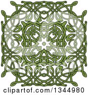 Poster, Art Print Of Green Celtic Knot Square Design 2