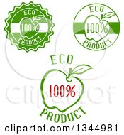 Poster, Art Print Of Green Red And White Apple Labels