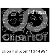 Poster, Art Print Of White Chef Toque Hats On Black With Text 2