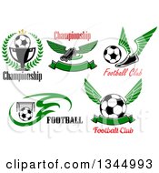 Clipart Of Football Soccer Designs And Text Royalty Free Vector Illustration