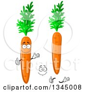Clipart Of A Cartoon Face Hands And Carrots 2 Royalty Free Vector Illustration
