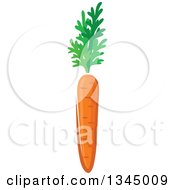 Clipart Of A Cartoon Carrot And Greens Royalty Free Vector Illustration