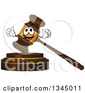 3d Wood And Gold Gavel Character