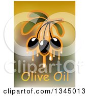 Poster, Art Print Of Dripping Olives And Text Over Blur