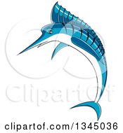 Poster, Art Print Of Jumping Cartoon Marlin Swordfish