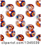 Poster, Art Print Of Seamless Background Pattern Of Decorative Number Threes