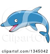 Poster, Art Print Of Cartoon Blue Dolphin