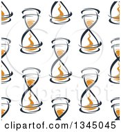 Clipart Of A Seamless Pattern Background Of Hourglasses 5 Royalty Free Vector Illustration