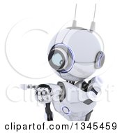 Poster, Art Print Of Cropped View Of A 3d Futuristic Robot Pointing On A Shaded White Background