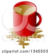 Poster, Art Print Of Red Coffee Cup With A Spill Over White