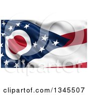 Poster, Art Print Of 3d Rippling State Flag Of Ohio Usa