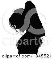 Poster, Art Print Of Black Silhouetted Party Woman Dancing 8