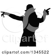 Poster, Art Print Of Black Silhouetted Party Woman Dancing 9