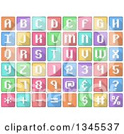 Poster, Art Print Of Square Pixelated Colorful Number Alphabet Letter And Symbol Icons