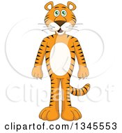 Clipart Of A Cartoon Standing Tiger Royalty Free Vector Illustration