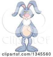 Clipart Of A Cartoon Standing Rabbit Royalty Free Vector Illustration by Liron Peer