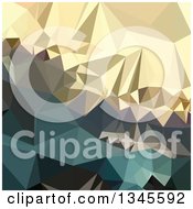 Poster, Art Print Of Low Poly Abstract Geometric Background Of Ecru Brown Blue
