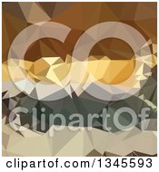 Poster, Art Print Of Low Poly Abstract Geometric Background Of French Beige